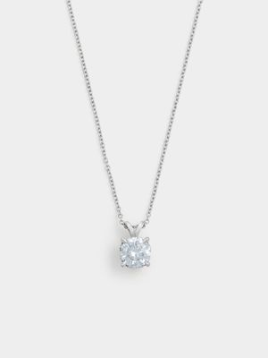 Gert Johan Coetzee White Gold Moissanite Love Knot Round Pendant