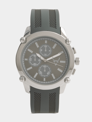 Exact Men's Grey Silicone Strap Watch
