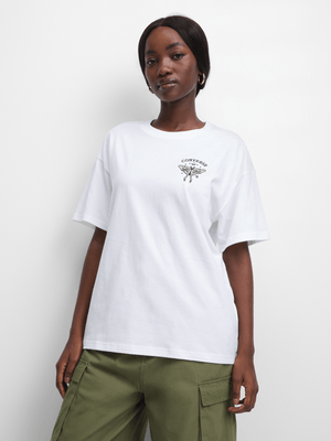 Converse Women's Mystic Butterfly White Oversized T-Shirt