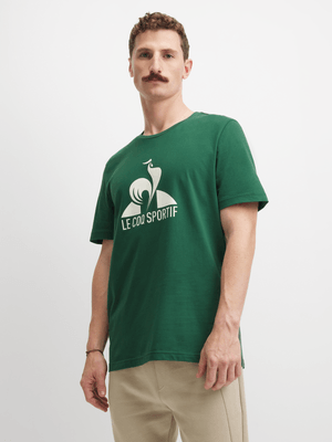 Le Coq Sportif Mens Core Graphic Green/White Tee