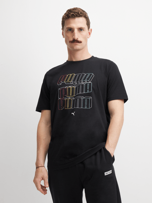 Puma Mens Essential Logo Lab Hog Black Tee
