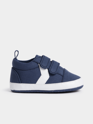Jet Infant Boys Navy/White Double Velcro Sneaker
