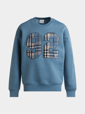 Boys Check 97 Crew Sweat Top