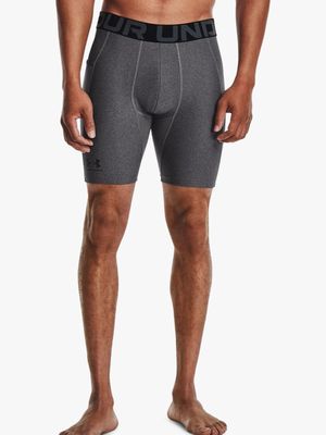 Under Armour Mens HeatGear Armour Grey Compression Shorts