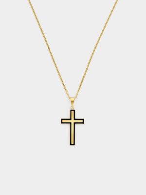 Stainless Steel 2-Tone Cross Pendant