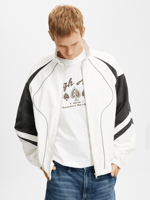 Men's Cotton On White Panelled Racer Jacket