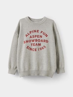 Cotton On Kids Boy Beige Blake Knit Crew Jumper