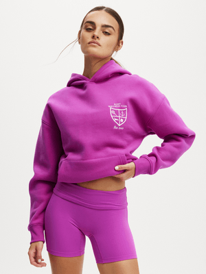Women's Cotton On Pink Active Plush Premium Graphic Hoodie