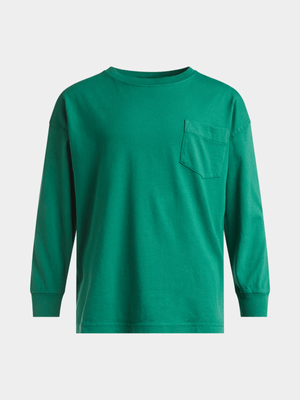 Cotton On Kids Green Boy The Essential Long Sleeve T-shirt