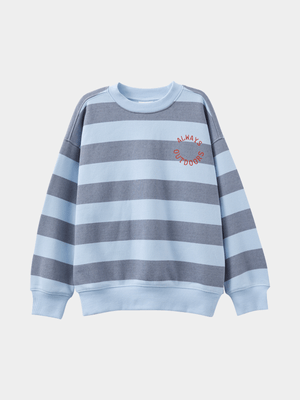 Cotton On Kids Boy Blue Sammy Oversize Crew