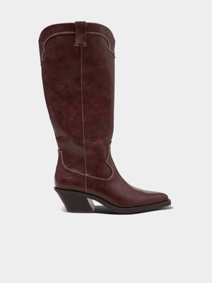 Women's Cotton On Burgundy Dylan Western Calf Boots