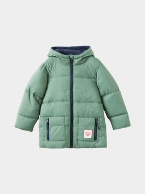Cotton On Kids Boy Green Tommy Puffer Jacket