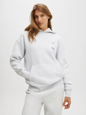 Women's Cotton On Grey Active Plush Premium Graphic Hoodie