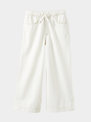 Cotton On Kids Girl White Kaity Wide Leg Jeans