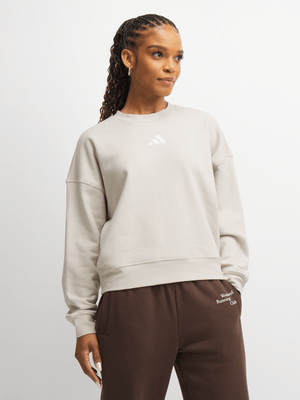 adidas Womens Essential Feelcozy Wonder Alumina Sweatshirt