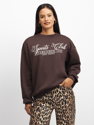 Exact Women's Brown Graphic Print Sweat Top