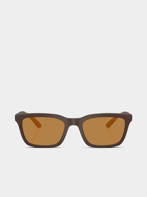 Emporio Armani Matte Brown 55 Sunglasses
