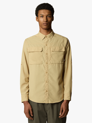 Men's The North Face Beige Long Sleeve Sequoia Shirt