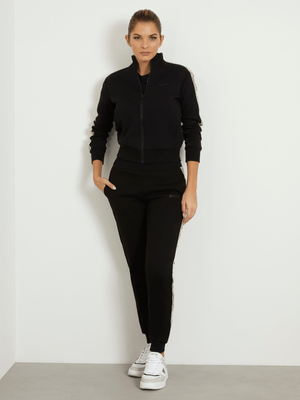 Women's Guess Black Britney Full Zip Sweatshirt