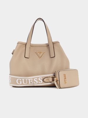 Women's Guess Latona Taupe Mini Tote Bag