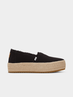 Women's TOMS Black Valencia Platform Espadrille