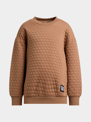 Exact Younger Boy's Brown Textured Sweat Top