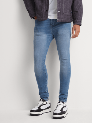 Men's Relay Jeans Super Skinny Sustainable Light Blue Denim