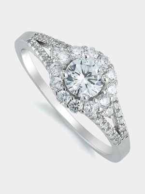 Sterling Silver Cubic Zirconia Petal Ring