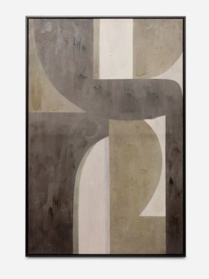 Abstract Greens Framed Printed Canvas Wall Art