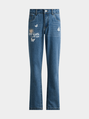 Jet Older Girls Blue New York Mom Jeans