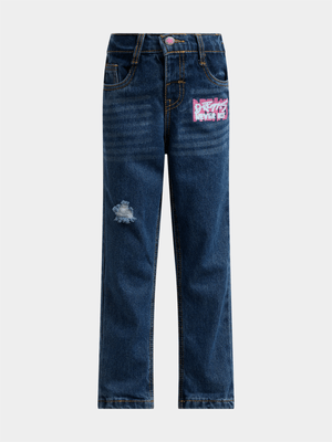 Jet Younger Girls Dark Blue Mom Jean