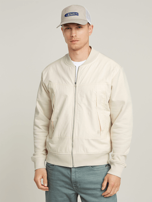 G-Star Mens Woven Mix Relaxed Beige Sweater