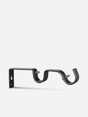 25mm Steel Double Curtain Rod Bracket Onyx