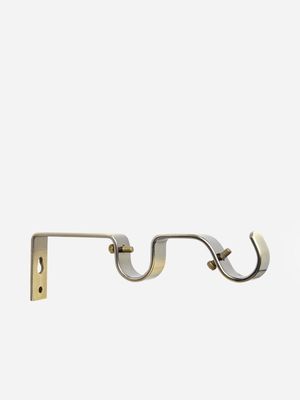 25mm Steel Double Curtain Rod Bracket Brushed Bronze