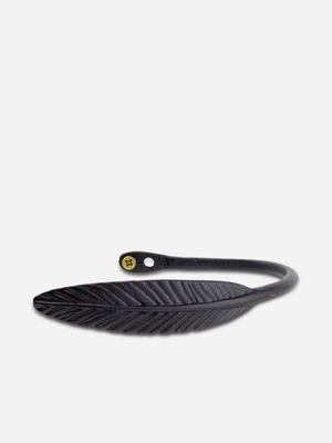 Feather U-Arm Curtain Holdback Black