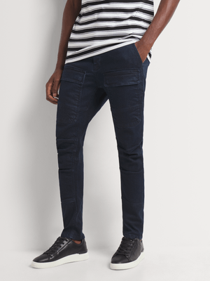 Men's Relay Jeans Tapered Dark Blue Wash Cargo Denim