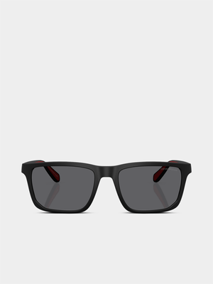 Emporio Armani Matte Black 57 Polarized Sunglasses
