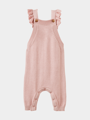 Cotton On Baby Pink Organic Knit Dungaree