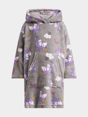 Jet Younger Girls Grey Unicorn Snoody