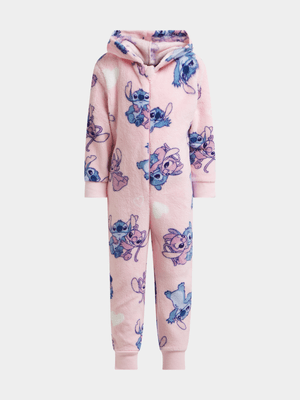 Jet Younger Girls Pink Lilo & Stitch Onesie