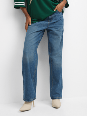 The FIX Women's Mid Wash Straight Leg Jeans