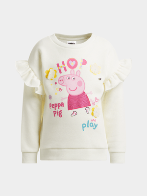 Jet Younger Girls Cream Peppa Pig Frill Active Top