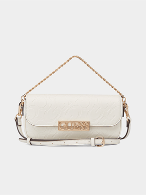 Women's Guess Cream Daisee Crossbody Flap Bag