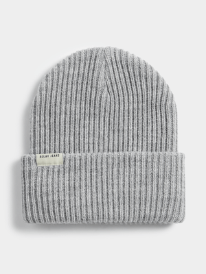Men's Relay Jeans Basic Ribbed Grey Beanie