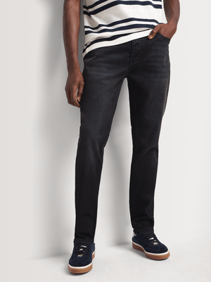 Fabiani Men's Blue/Black Flocked Denim Jean