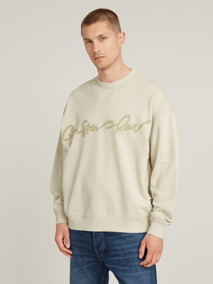G-Star Men's Chenille G-Script White Sweatshirt