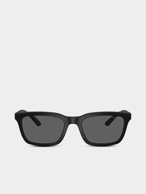 Emporio Armani Matte Black 55 Polarized Sunglasses