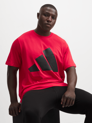 adidas Mens Essential Big Logo Pure Ruby Tee