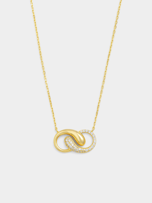 Yellow Gold Vermeil Cubic Zirconia Infinity Necklet