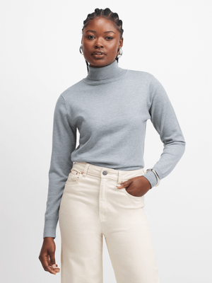 Jet Women's Grey Melange Poloneck